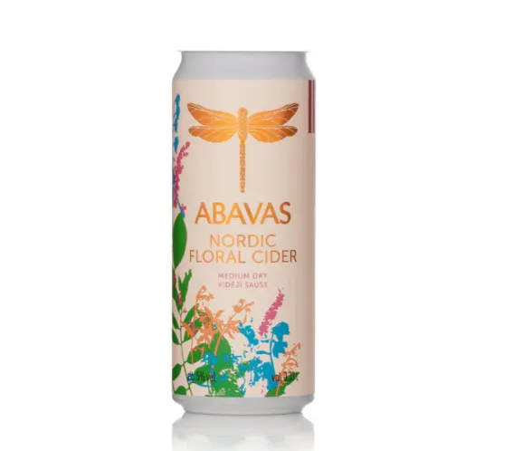 Sidrs ABAVAS, Pļavas, 5%, bundžā, 0.33l (DEP)