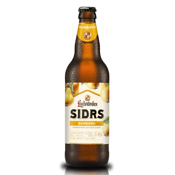 Sidrs LIELVĀRDES, Bumbieru, 4,8%, stiklā, 0.5l (DEP)