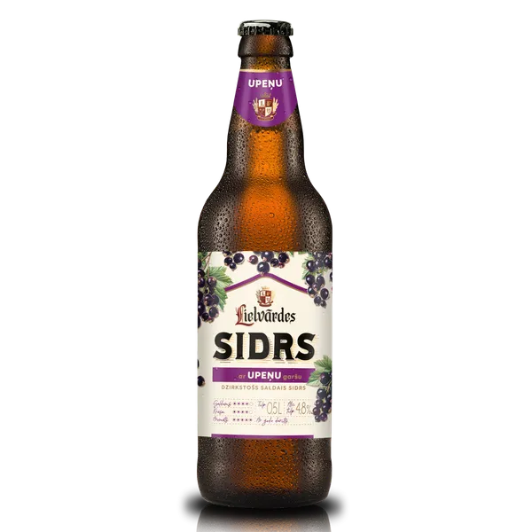 Sidrs LIELVĀRDES, Upeņu, 4,8%, stiklā, 0.5l (DEP)