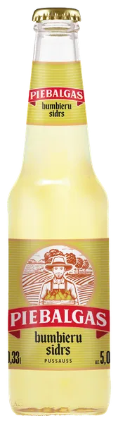 Sidrs PIEBALGAS Bumbieru, pussauss, 5%, stiklā, 0.33l (DEP)