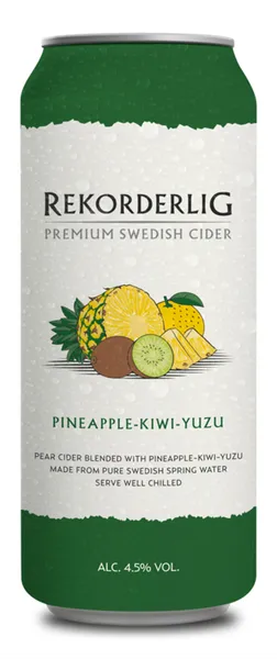 Sidrs REKORDERLIG, Ananass, kivi, yuzu, 4,5%, bundžā, 0.5l (DEP)