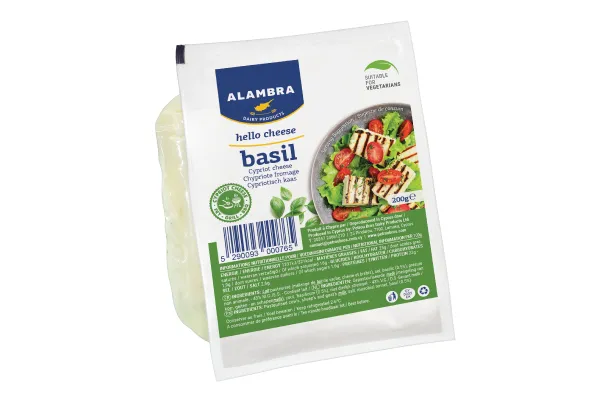 Siers ALAMBRA Halloumi, ar baziliku, 200g