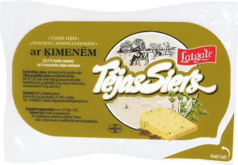 Siers LATGALE Tējas, ar ķimenēm, 24% t.s., fasēts, ~300 g
