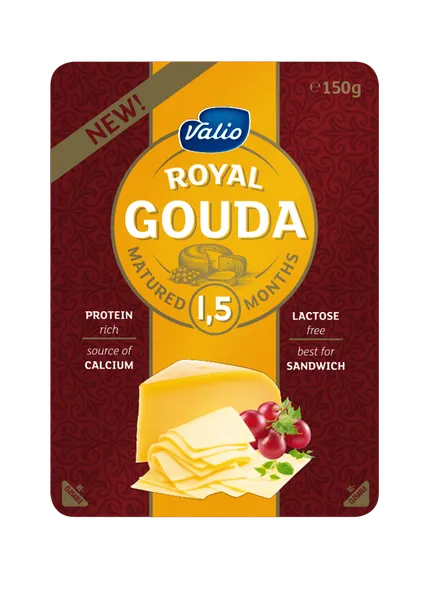 Siers VALIO Royal Gouda, 1.5 mēn., šķēlēs, 150g