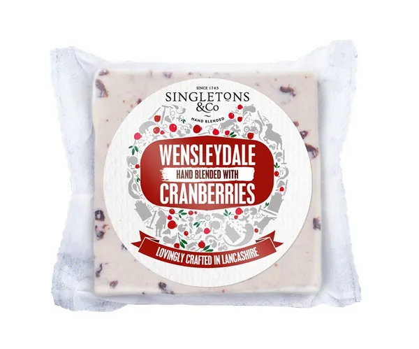 Siers Wensleydale SINGLETONS ar dzērvenēm, 200g