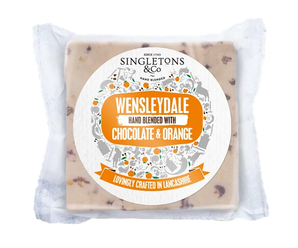 Siers Wensleydale SINGLETONS ar šokolādi un apelsīniem, 200g