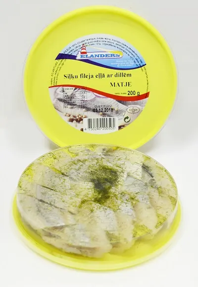 Siļķu fileja ''Matje'' eļļā ar dillēm, 200 g