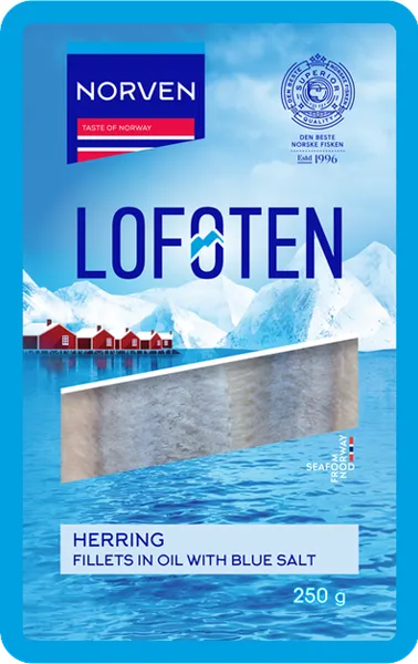 Siļķu filejas eļļā ar zilo sāli 250 gr, NORVEN