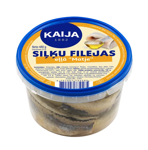 Siļķu filejas eļļā Matje KAIJA, 480 g
