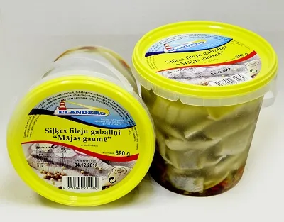 Siļķu fileju gabaliņi "Mājas gaumē",  690 g