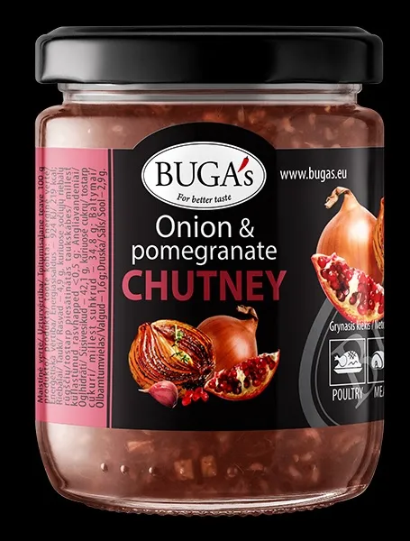 Sīpolu un granātābolu čatnijs BUGAS, 170 g