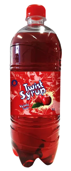 Sīrups TWIST ar ķiršu garšu, ar cukuru un saldinātājiem, PET, 1l (DEP)