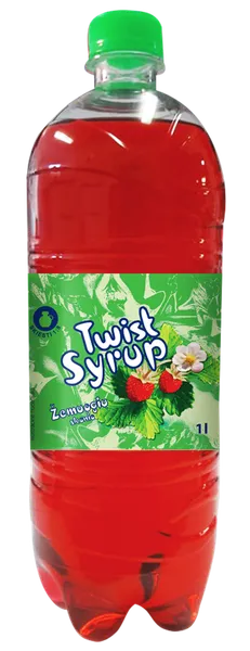 Sīrups TWIST ar meža zemeņu garšu, ar cukuru un saldinātājiem, PET, 1l (DEP)