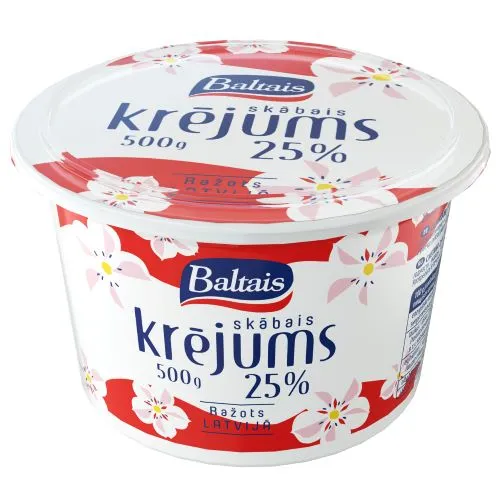 Skābais krējums Baltais 25% 500g