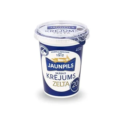 Krējums skābais Zelta 20% Jaunpils 400g