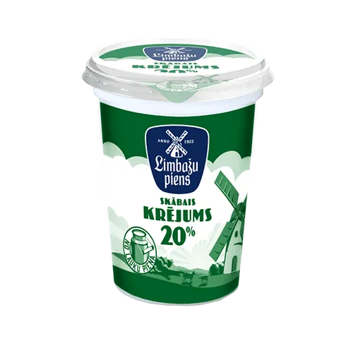 Skābais krējums LIMBAŽU PIENS Lauku, 20%, 430g
