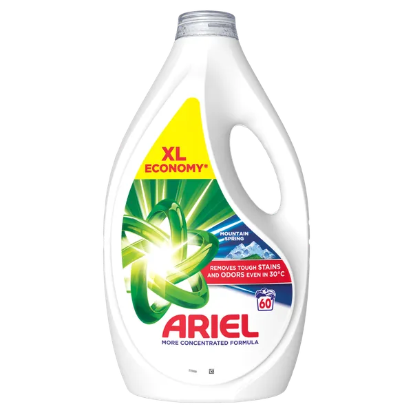 Šķidrais veļas mazgāšanas līdzeklis ARIEL Mountain Spring, 60 mazgāšanas reizēm, 2.7L