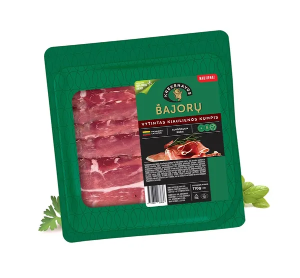 *Šķiņķis BAJORŲ, žāvēts, šķēlēs, 110g