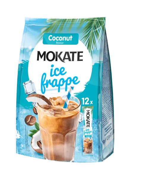 Šķīstošais kafijas dzēriens MOKATE ledus Frappe kokosriekstu 12,5gx12