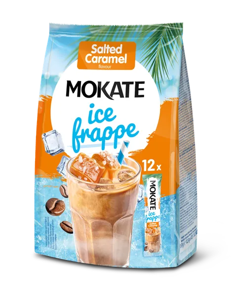 Šķīstošais kafijas dzēriens MOKATE ledus Frappe sāļā karamele 12,5gx12