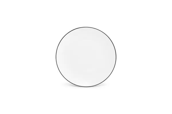 @Šķīvis Basic White, melna mala, porcelāns, D 24 cm
