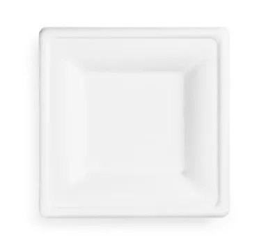 Šķīvis no cukurniedras, kantains, 16x16cm, 0.65kg, 50gab