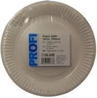 Šķīvis papīra PROFI, D 18 cm, 0.53kg, 100gab
