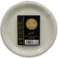 Šķīvis papīra,VIKING GOLD,18 cm,40 gab.,0.342kg