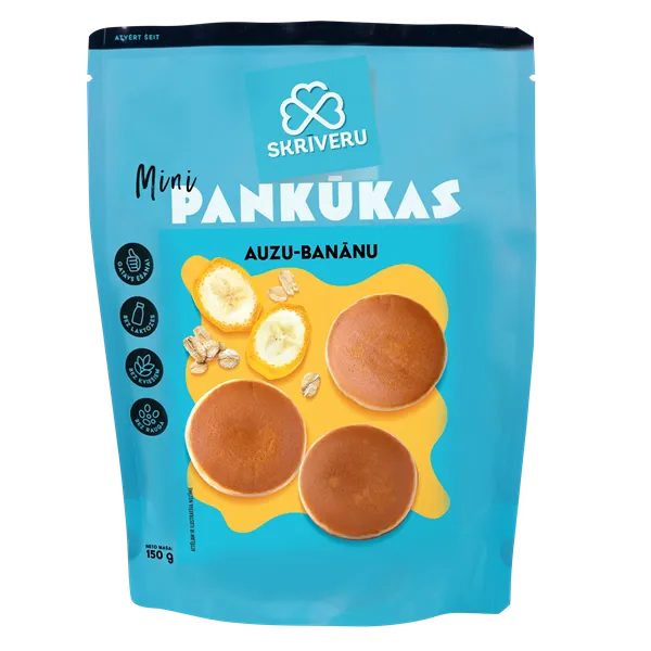 SKRĪVERU Auzu, banānu mini pankūkas 150g