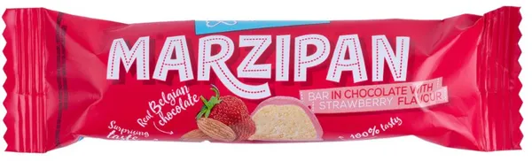 SKRĪVERU Marcipāna batoniņš šokolādē ar zemeņu garšu 40g