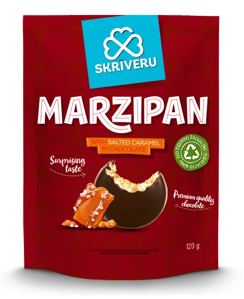 SKRĪVERU Marcipāns šokolādē ar sāļo karameli 120g