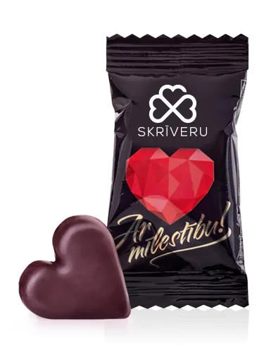 SKRĪVERU Marcipāns tumšajā šokolādē "Ar mīlestību" 400g