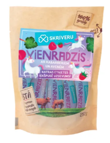 SKRĪVERU vienradzis ar rabarberiem un avenēm, 250g