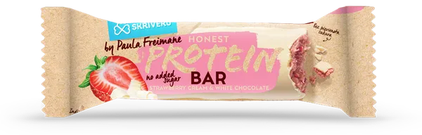 Batoniņš Skrīveru zemeņu proteīna baltajā šokolādē 45g