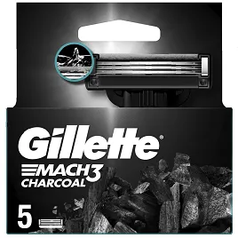 Skušanās kasetes GILLETTE MACH3 Charcoal, 5gab.