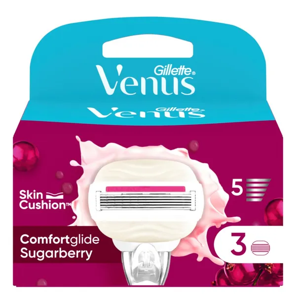 Skušanās kasetes VENUS Sugarberry Comfort Glide 3 gab.