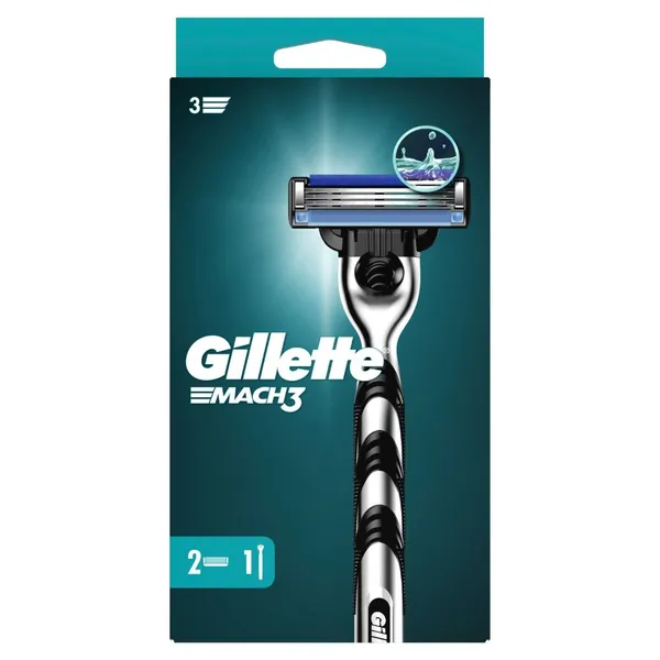 Skuveklis GILLETTE MACH3, +2 kasetes
