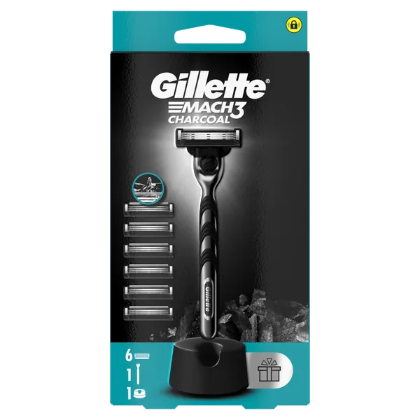 Skuveklis GILLETTE MACH3 Charcoal +6 kasetes