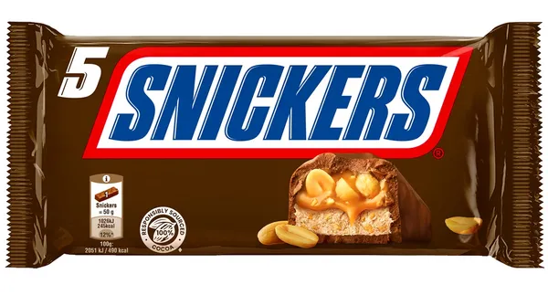 Šokolādes batoniņš Snickers 5pack 250g