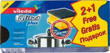 Sūklis VILEDA Glitzi Plus, 2+1gab
