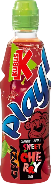 Sulas dzēriens KUBUŠ Play, Burkānu, Saldo ķiršu, Laima, PET, 0.4l (DEP)