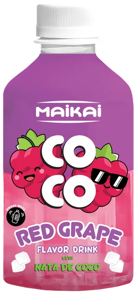 Sulas dzēriens MAIKAI Coco sarkanās vīnogas, ar kokosriekstu gabaliņiem, PET, 0.28l (DEP).