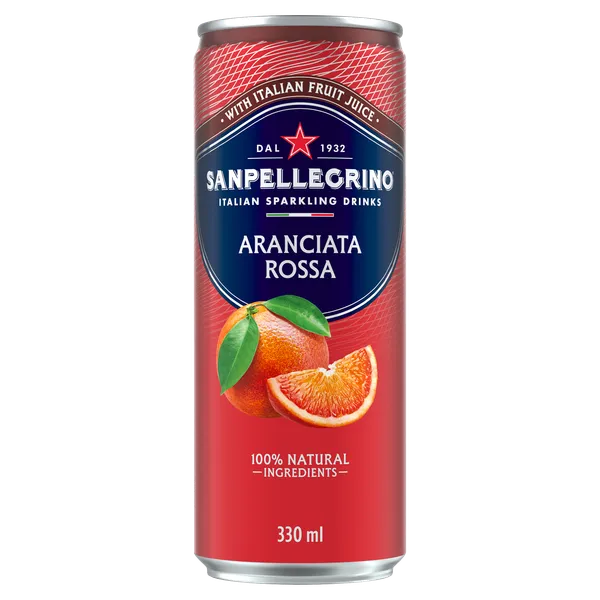 Sulas dzēriens S.PELLEGRINO Aranciata Rosso Apelsīnu, gāzēts, bundžā, 0.33l(DEP)