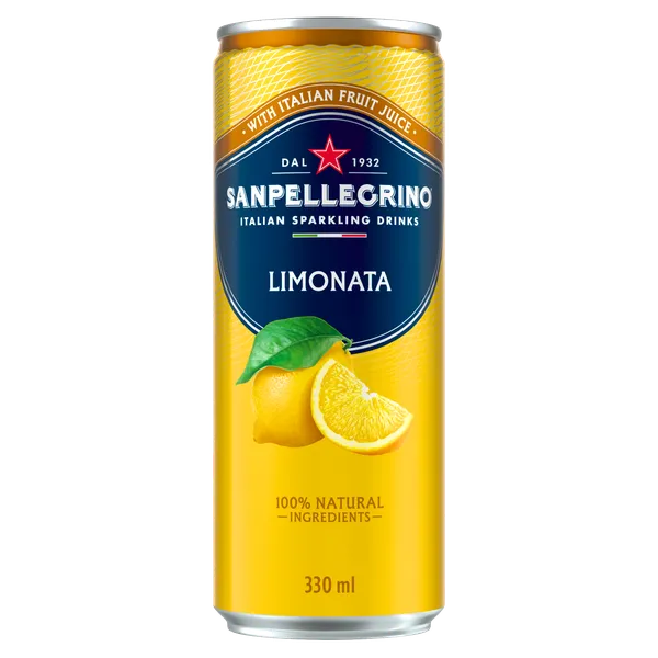 Sulas dzēriens S.PELLEGRINO Limonata Citronu, gāzēts, bundžā, 0.33l(DEP)