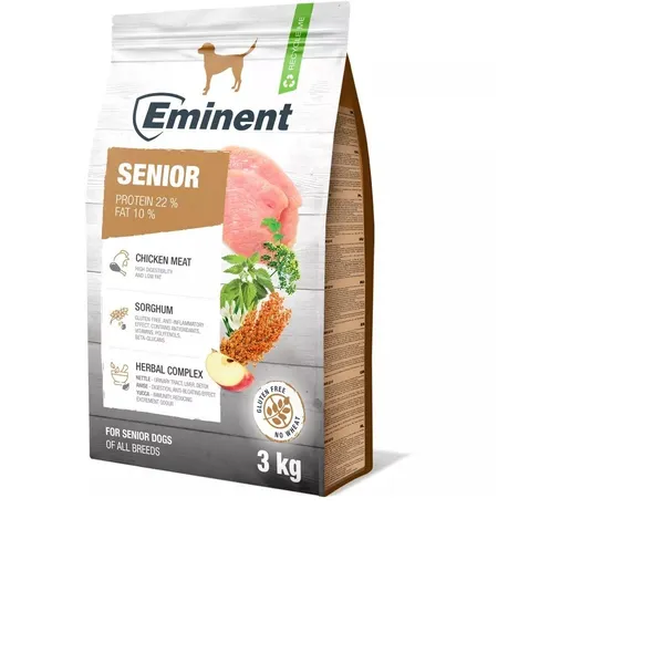 Suņu barība EMINENT Senior, veciem suņiem,  ar vistas gaļas garšu, 3kg