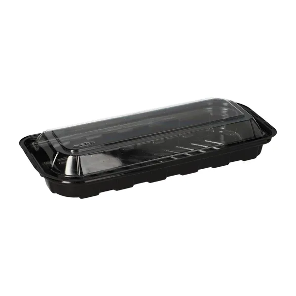 Dėžutė SUSHI, su dangteliu, R-PET, 210 x 130 x H 43 mm, 50 vnt