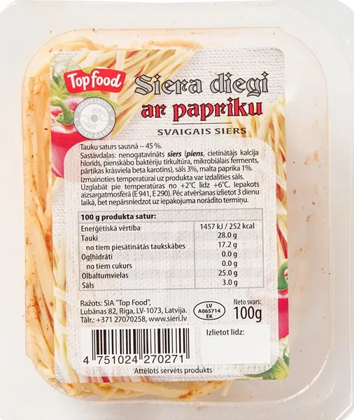 TOP FOOD Siera diegi ar papriku 100g