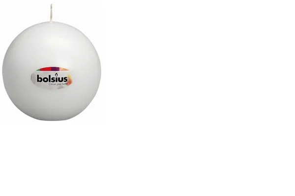 Svece apaļa, balta, 16st., D 7 cm