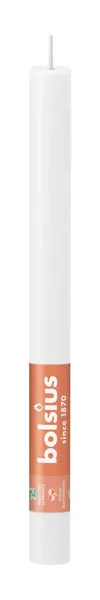 Svece BOLSIUS Rustic Cloudy, balta, D 2,3 cm, L 27 cm, 13st.