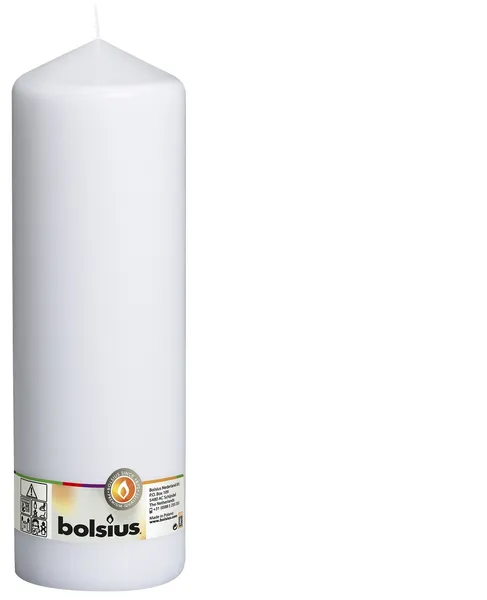 Svece - cilindrs BOLSIUS, balta, D 9,8 cm, H 30 cm, 175st.